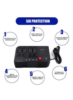 Generic 300W Car Power Inverter With 4 USB Socket Auto Charger Converter DC 12V To AC 220V Fast Charging Part  - Image 4