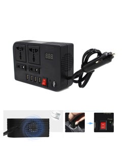 Generic 300W Car Power Inverter With 4 USB Socket Auto Charger Converter DC 12V To AC 220V Fast Charging Part  - Image 1