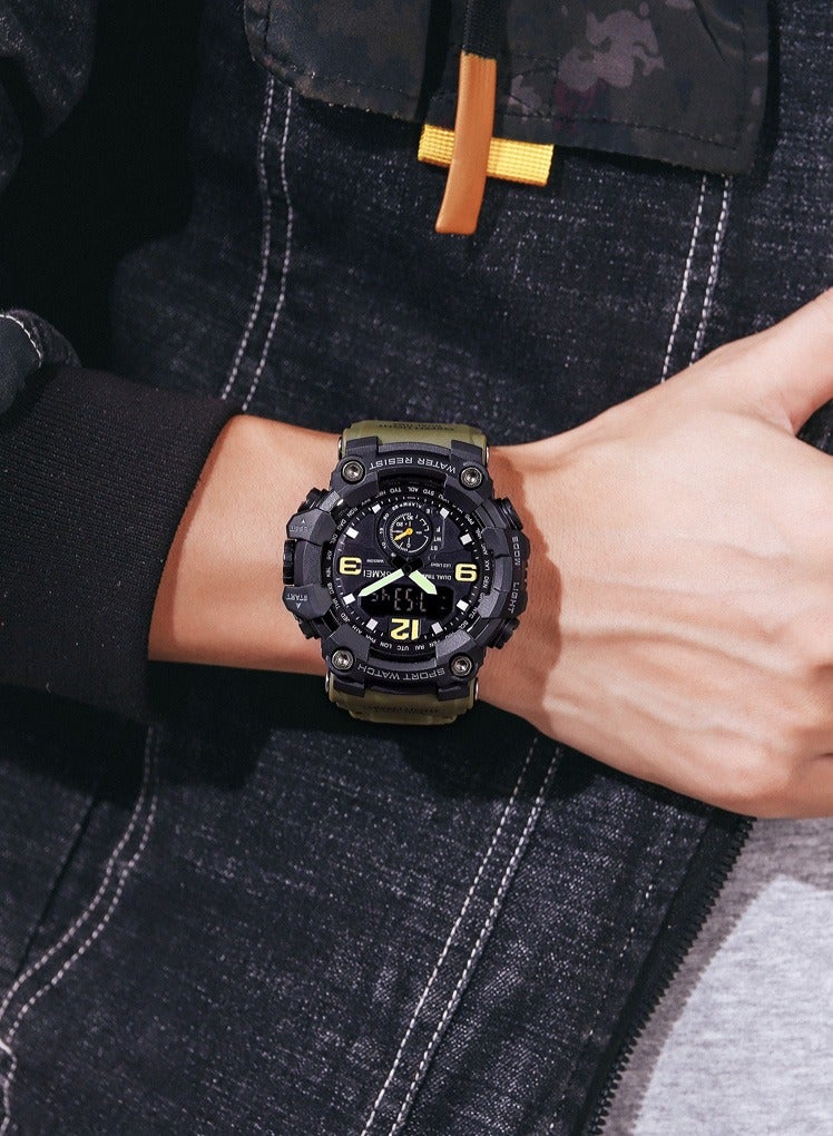 SKMEI Cool Men's Outdoor Sports Watch - Large Dial Multifunction - Waterproof Electronic Watch - Green  - Image 3
