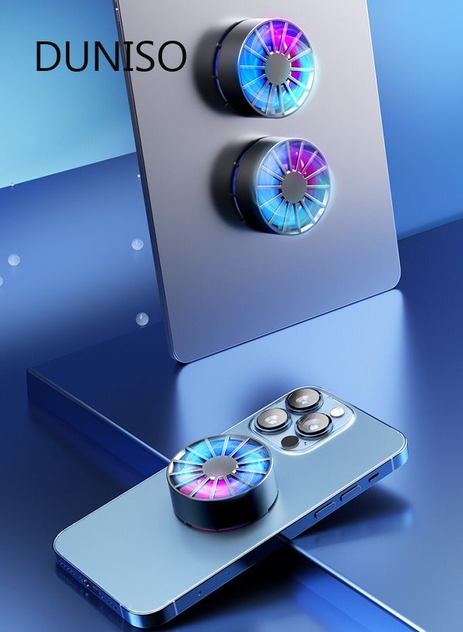 Magnetic Mobile Phone Radiator Cell Phone Cooler Portable Phone Radiator With Light Mobile Phone Cooling Fans Cellphone Cooling Fan Accessories for Game Player Tiktok Outdoor