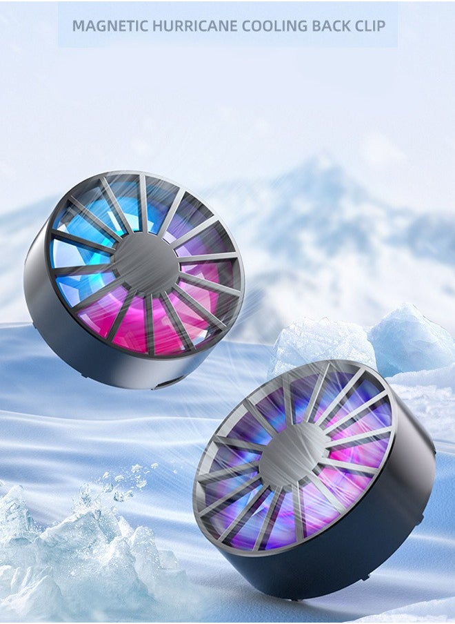 DUNISO Magnetic Mobile Phone Radiator Cell Phone Cooler Portable Phone Radiator With Light Mobile Phone Cooling Fans Cellphone Cooling Fan Accessories for Game Player Tiktok Outdoor  - Image 5