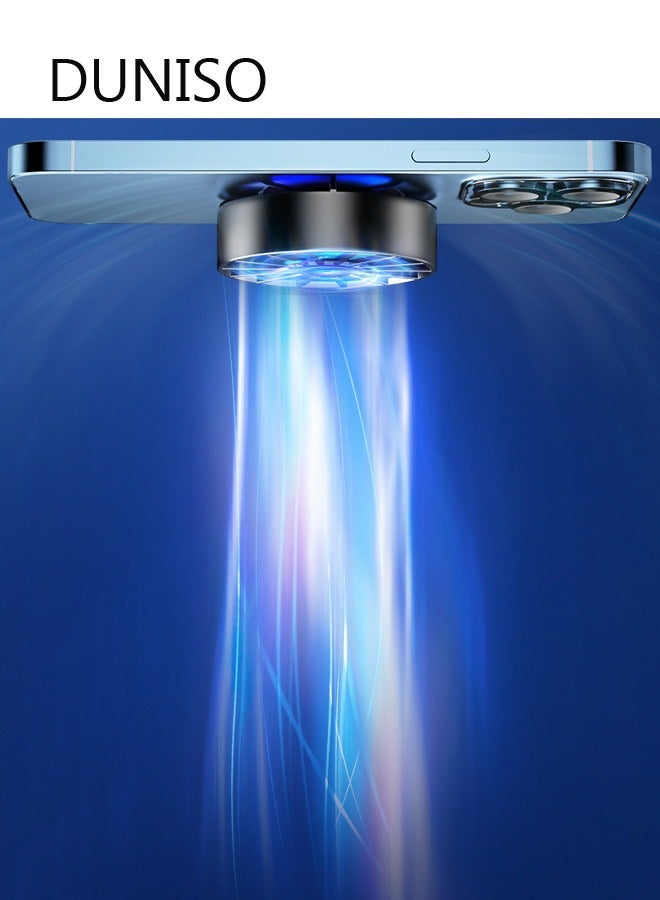 Magnetic Mobile Phone Radiator Cell Phone Cooler Portable Phone Radiator With Light Mobile Phone Cooling Fans Cellphone Cooling Fan Accessories for Game Player Tiktok Outdoor