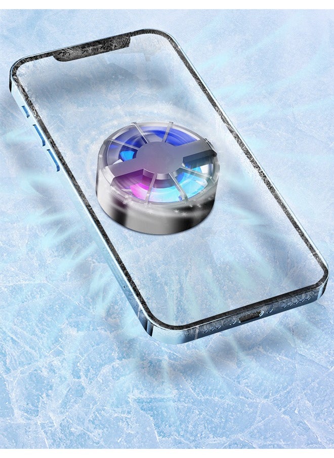 DUNISO Magnetic Mobile Phone Radiator Cell Phone Cooler Portable Phone Radiator With Light Mobile Phone Cooling Fans Cellphone Cooling Fan Accessories for Game Player Tiktok Outdoor  - Image 2