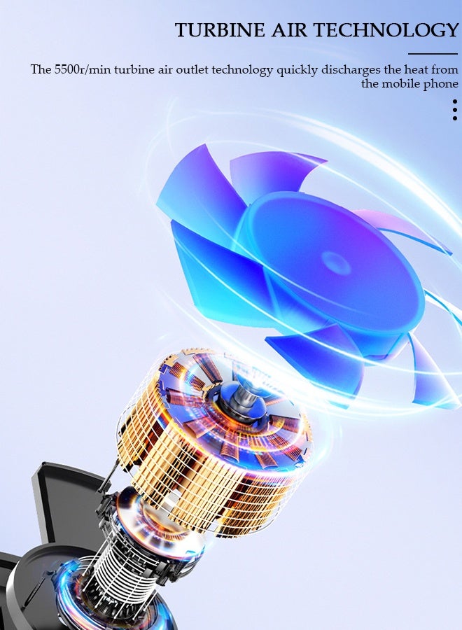 DUNISO Magnetic Mobile Phone Radiator Cell Phone Cooler Portable Phone Radiator With Light Mobile Phone Cooling Fans Cellphone Cooling Fan Accessories for Game Player Tiktok Outdoor - Image 4