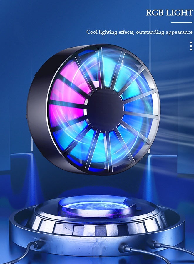 DUNISO Magnetic Mobile Phone Radiator Cell Phone Cooler Portable Phone Radiator With Light Mobile Phone Cooling Fans Cellphone Cooling Fan Accessories for Game Player Tiktok Outdoor - Image 5