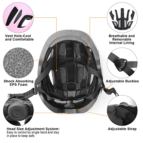 GLAF Baby Bike Helmet Toddler Helmets for 1 Year Old and up Infant Girls Boys Multi Sport Adjustable for Scooter Bicycle Kids Youth Child Skateboard Safety Cycling (XS, Matte Pink) - Image 4