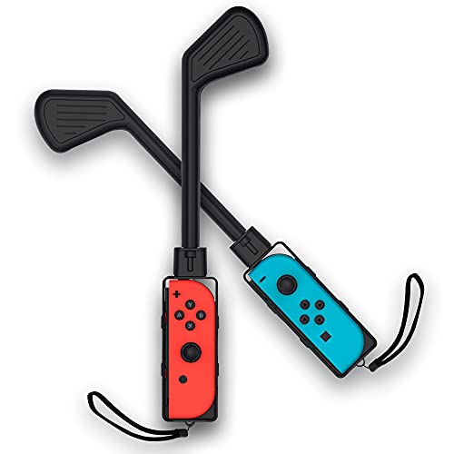 Nargos Golf Culb for Nintendo Switch Joy-Con Controller, Sports Game Accessories for Mario Golf-Super Rush（2 Pack） (Black, Nintendo Switch 1) - Image 1