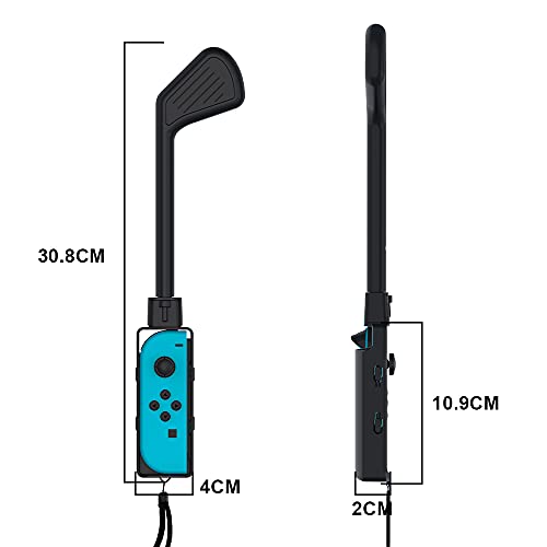 Nargos Golf Culb for Nintendo Switch Joy-Con Controller, Sports Game Accessories for Mario Golf-Super Rush（2 Pack） (Black, Nintendo Switch 1) - Image 3
