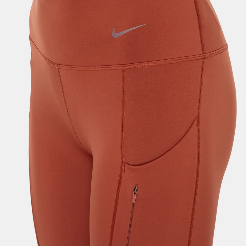 Nike Orange Women's Go Firm-Support Mid-Rise Full-Length Leggings for Women | Best Price UAE