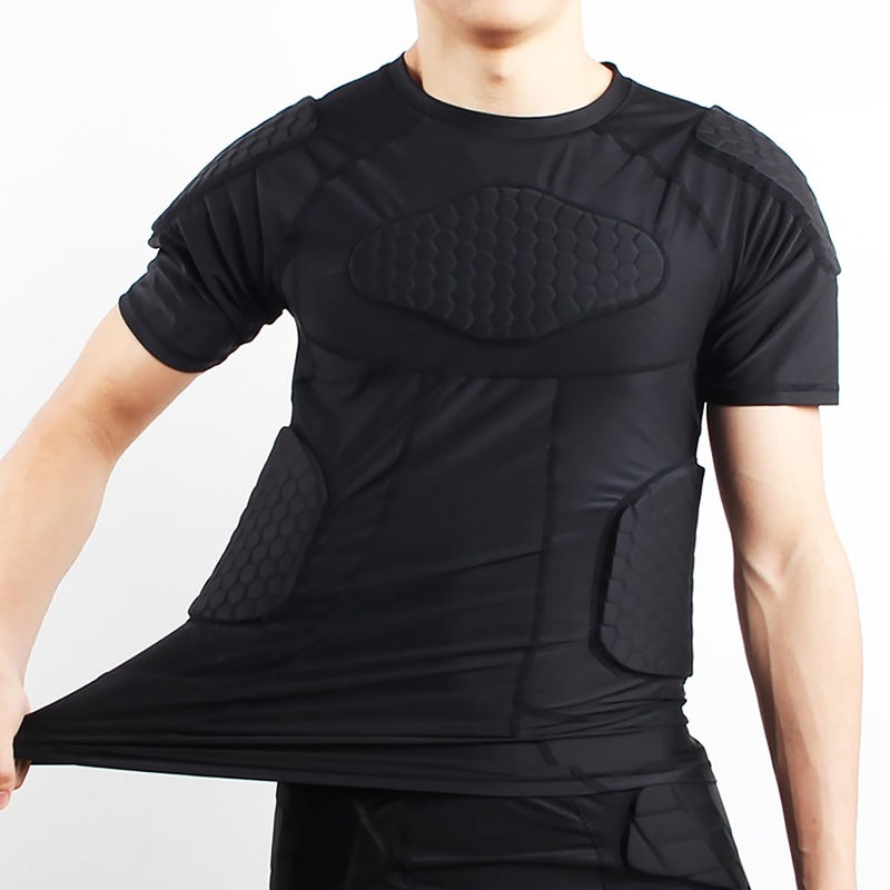 Jellybro Men's Padded Football Protective Gear Set Training Suit for Soccer Basketball Paintball Rib Protector (Blackduanxiutw, Medium) - Image 5