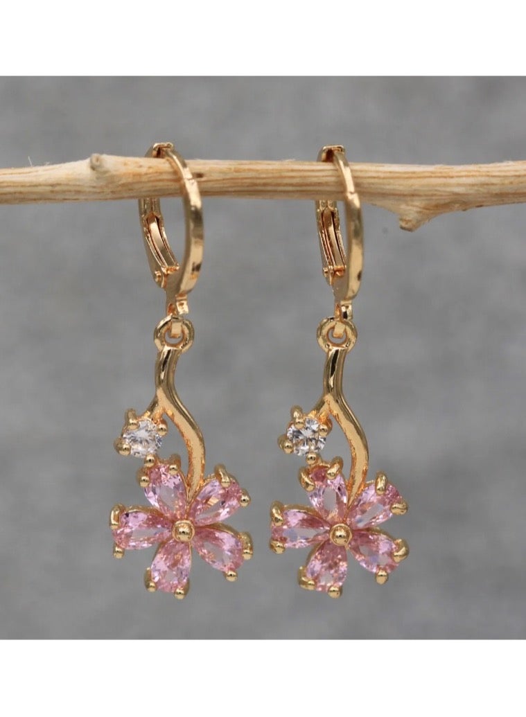 Dangle Charms Elegant & High Quality 18k Gold Plated Earrings For Women - Image 2