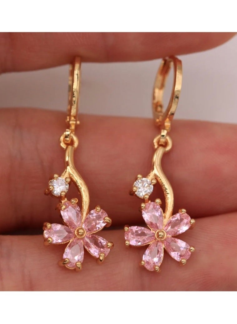 Dangle Charms Elegant & High Quality 18k Gold Plated Earrings For Women - Image 1