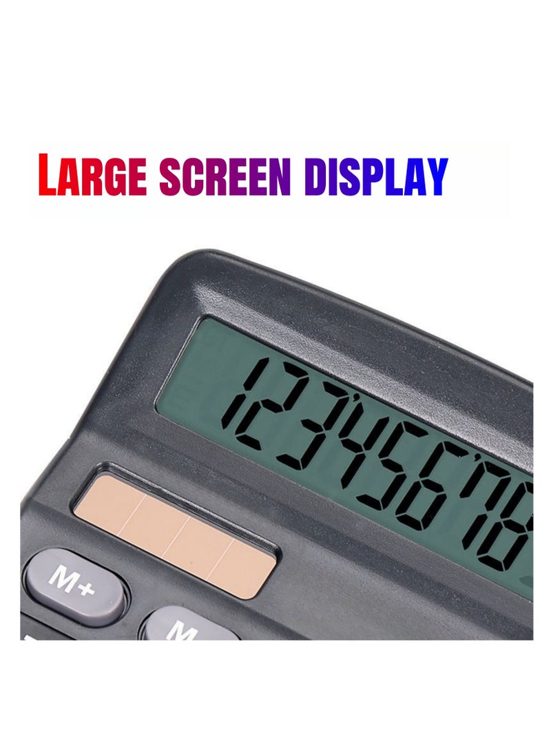 NOVOLAN NOVOLAN 12 Digit Calculator Basic Desktop Calculator Solar Practical Calculator Student Calculator Large Lcd Scientific Calculator Non-Slip Oblique View Key Sensitive Office School (Black)  - Image 3