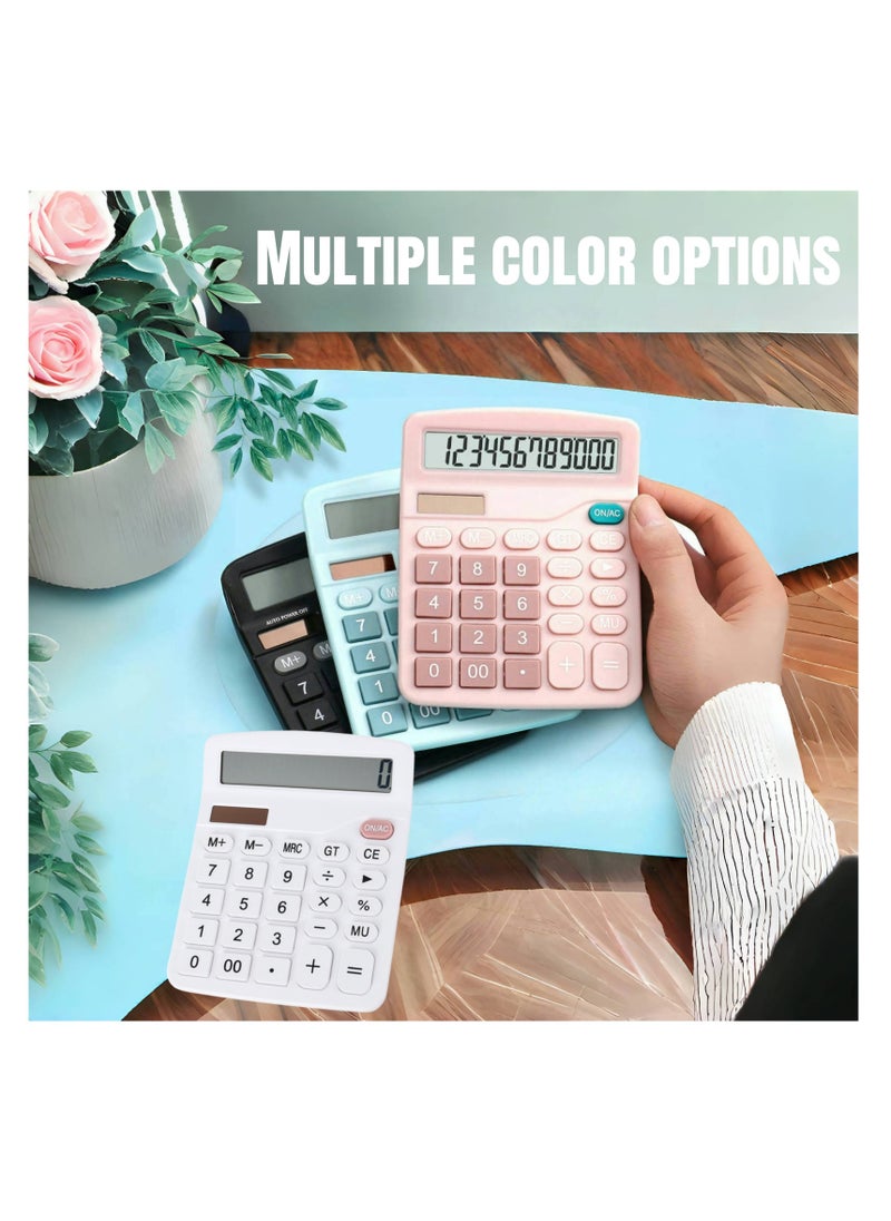 NOVOLAN NOVOLAN 12 Digit Calculator Basic Desktop Calculator Solar Practical Calculator Student Calculator Large Lcd Scientific Calculator Non-Slip Oblique View Key Sensitive Office School (Black)  - Image 5