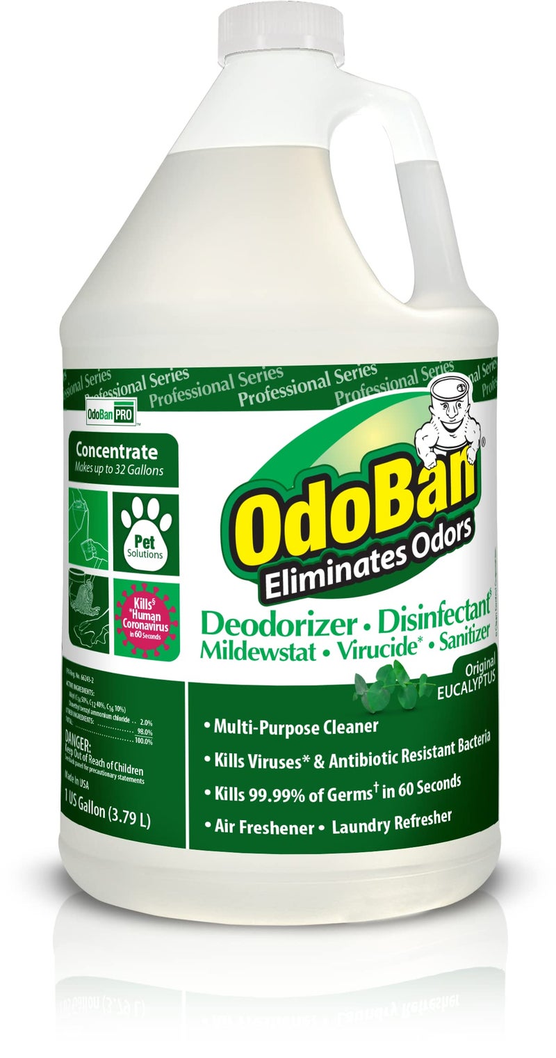 OdoBan Professional Disinfectant and Odor Eliminator Concentrate, Made in the USA, Original Eucalyptus Scent, 1 Gallon - Image 1