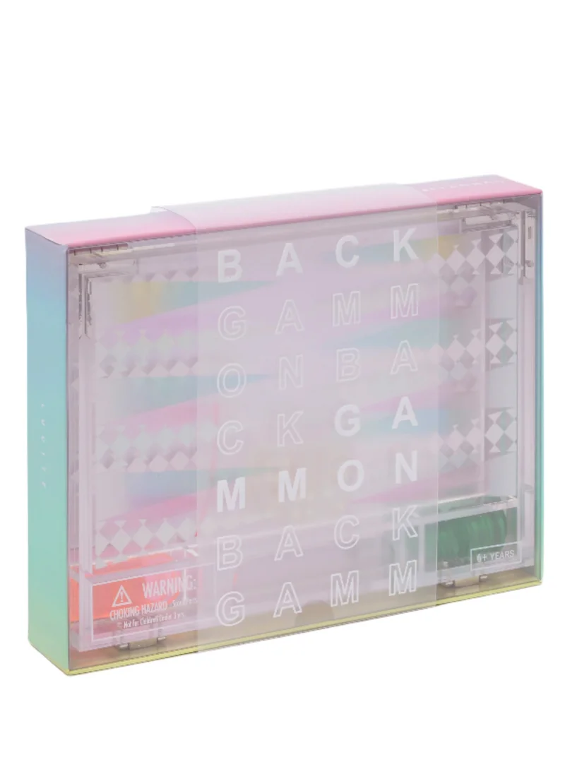 SUNNY LIFE Take Me Anywhere Mini Lucite Backgammon Aurora