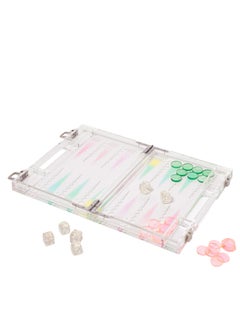 SUNNY LIFE Take Me Anywhere Mini Lucite Backgammon Aurora  - Image 1