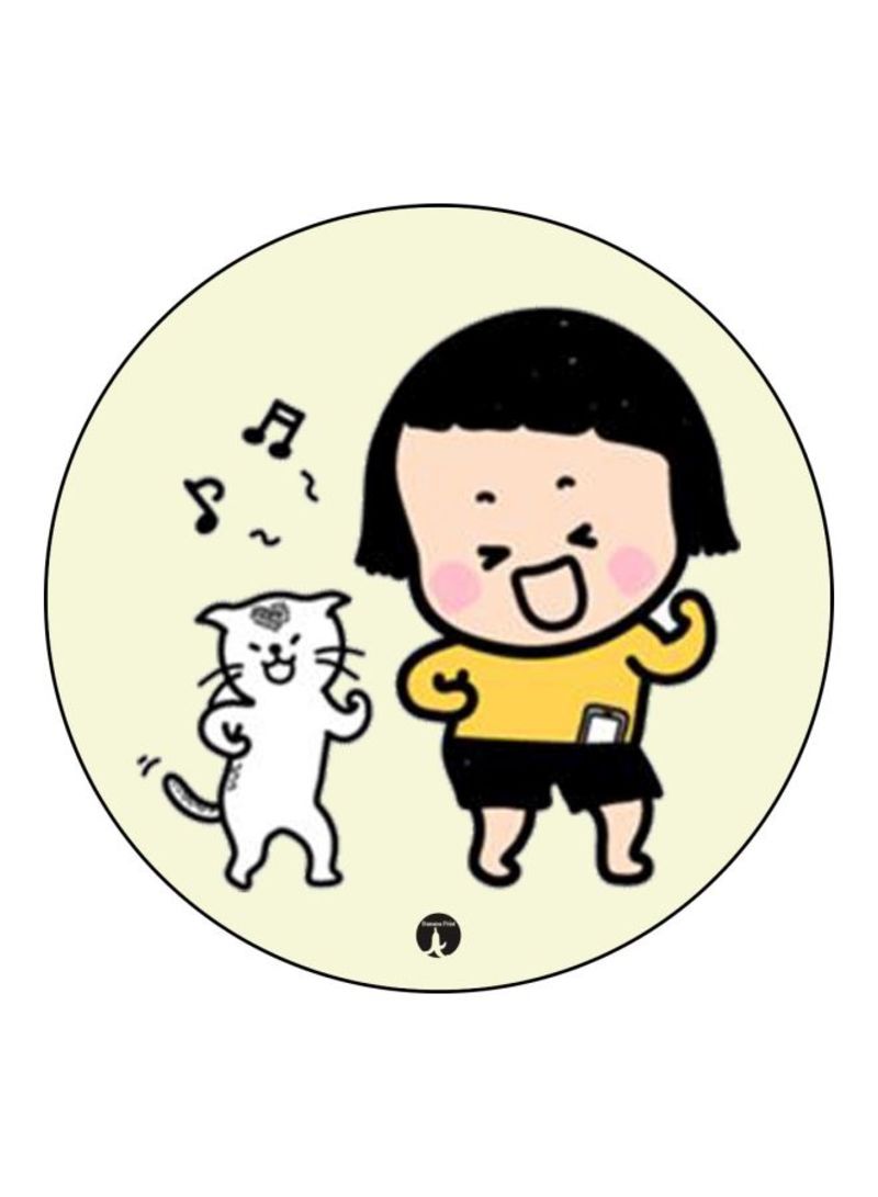 RKN Girl Theme Printed Mouse Pad  Black/Yellow/k