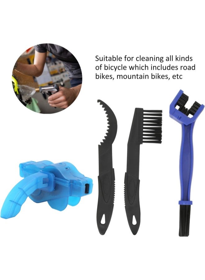 klarako 4pcs Bicycle Chain Cleaner Kit Portable Bike Chain Scrubber Cleaning Brush Tool Set