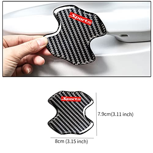 muekzru 4PCS Universal Carbon Fiber Car Door Handle Scratch Protector Sticker,Automotive Personalize Exterior Accessories,Car Door Handle Paint Scratch Protective - Image 4