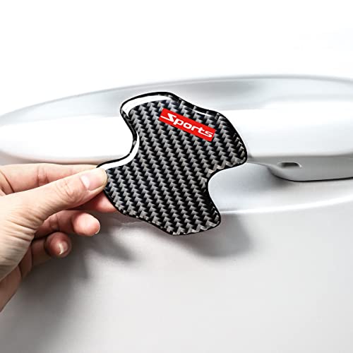 muekzru 4PCS Universal Carbon Fiber Car Door Handle Scratch Protector Sticker,Automotive Personalize Exterior Accessories,Car Door Handle Paint Scratch Protective - Image 5