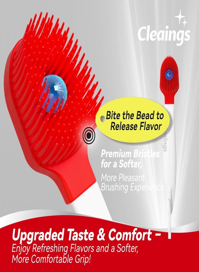 cleaings فرش أسنان صغيرة من كلينجز® - فرش أسنان للاستخدام مرة واحدة مع معجون أسنان وخيط تنظيف الأسنان، مثالية للعمل أو السفر، 16 قطعة - بنكهة النعناع القوية (عبوة واحدة) - Image 3