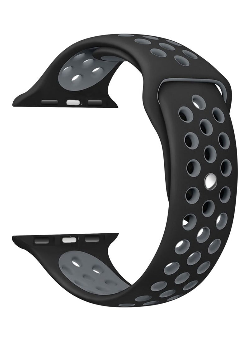 بيرفيي سوار بديل بتصميم منقط لساعة أبل آي ووتش سيريز 5/4/3/2/1 قياس 38-40 مم أسود/كول جراي - Image 2