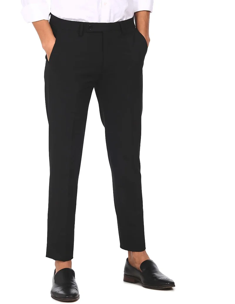 Bi-Stretch Solid Formal Trousers
