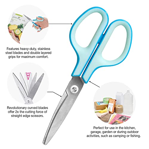 Plus Fit Cut Curve Scissors, Small, Blue - Image 2
