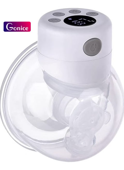 Wearable Electric Breast Pump Silent Invisible Hands Free Breast Pump 2 Modes 9 Levels Adjustable with LCD Display Screen Intelligent Timing for Home Travel