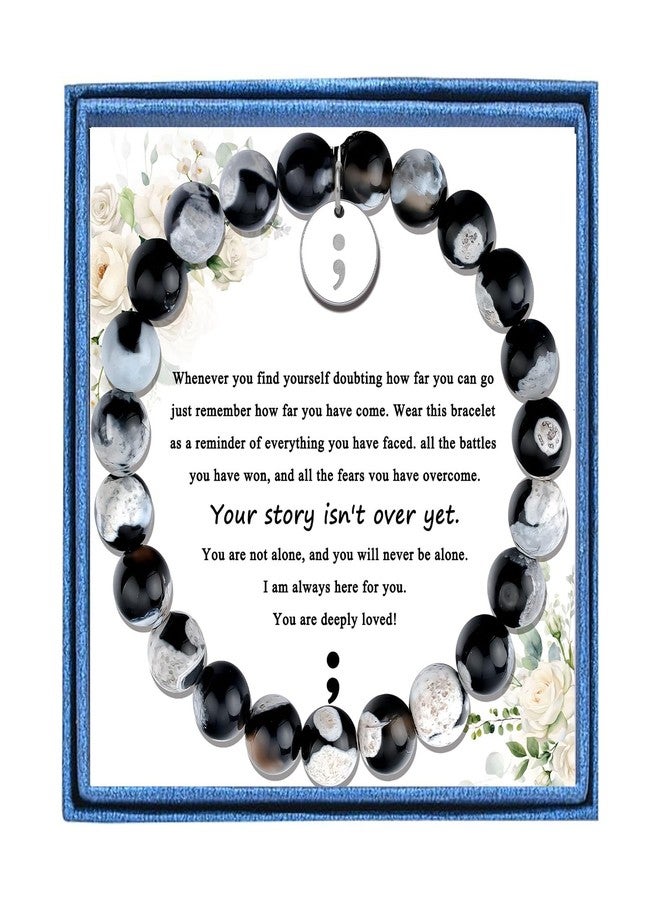 PARTNER Your Story Isn't Over Yet Semicolon Giifts for Women Depression Awareness Bracelet depression Mental Health Support Bracelet Anxiety Overcome Depression Fight Against Depression Gifts (Semicolon) - Image 1