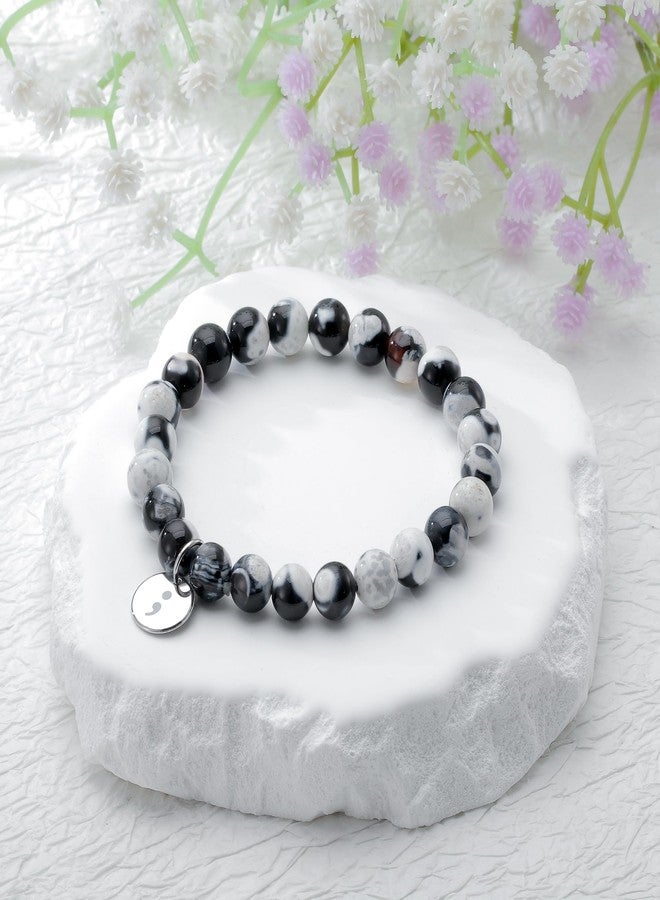 PARTNER Your Story Isn't Over Yet Semicolon Giifts for Women Depression Awareness Bracelet depression Mental Health Support Bracelet Anxiety Overcome Depression Fight Against Depression Gifts (Semicolon) - Image 2