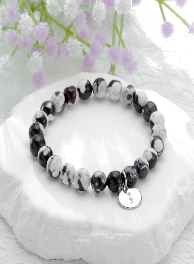 PARTNER Your Story Isn't Over Yet Semicolon Giifts for Women Depression Awareness Bracelet depression Mental Health Support Bracelet Anxiety Overcome Depression Fight Against Depression Gifts (Semicolon) - Image 3