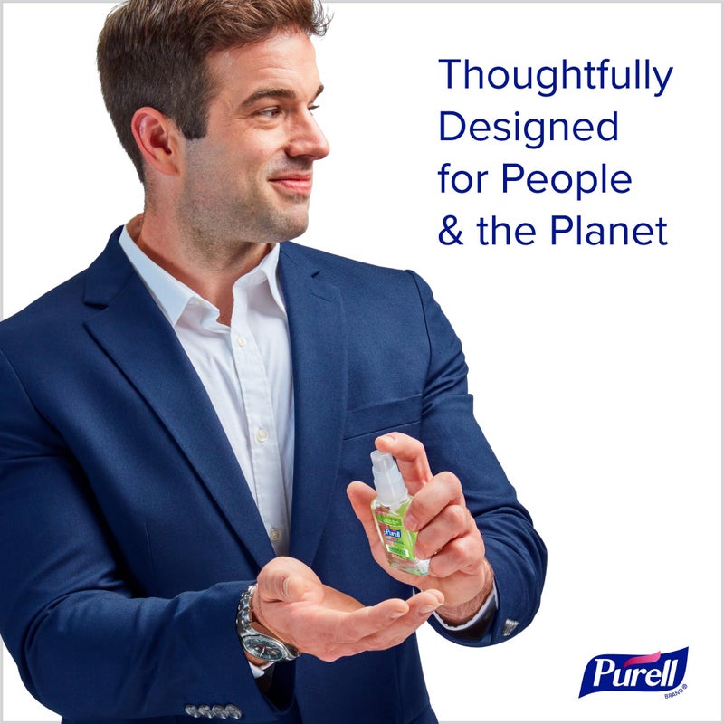 Purell معقم يدين بوريال المتقدم من مواد طبيعية مع كحول نباتي، برائحة الحمضيات، 2 أونصة سائلة حجم سفر زجاجة مضخة (عبوة من 6) - 9623-04-EC - Image 2