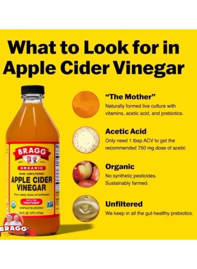 Bragg Organic Apple cider vinegar 473ml with the mothers - Image 5