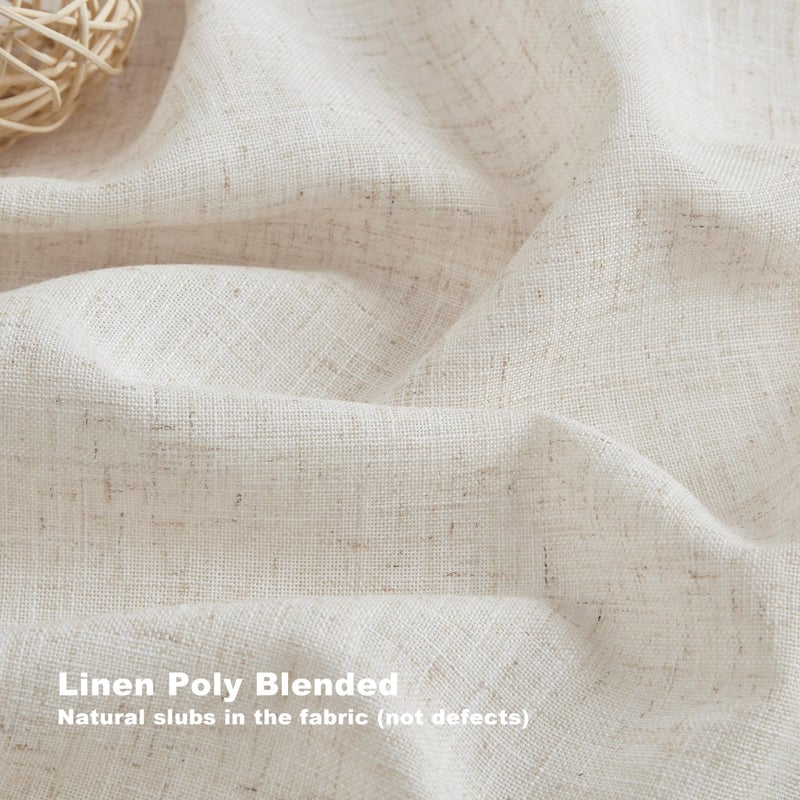 Vision Home Natural Pinch Pleated Semi Sheer Curtains Textured Linen Blended Light Filtering Window Curtains 108 inch for Living Room Bedroom Pinch Pleat Drapes with Hooks 2 Panels 9ft 42" Wx108 L - Image 4