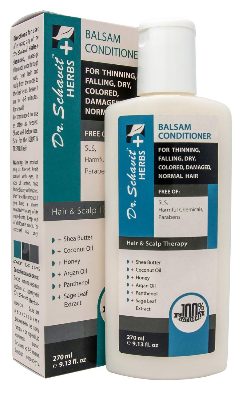 Dr. Schavit Herbs+ Herbal Balsam Conditioner for Thinning, Falling, Dry, Colored, Damaged, Normal Hair 9.13 fl.oz