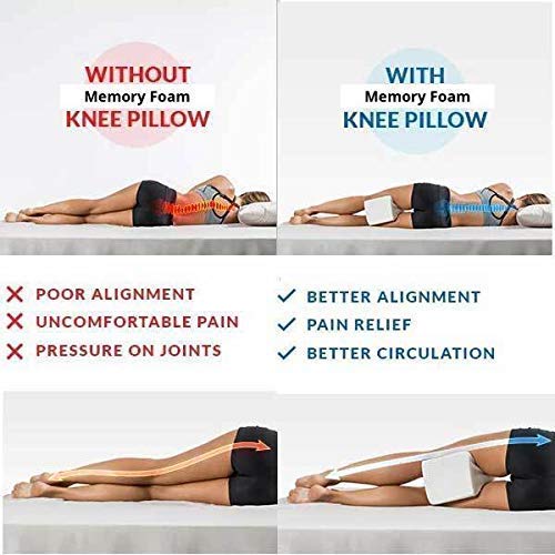 PumPum PUM PUM Orthopaedic Knee Pillow for Sciatica Relief Back Pain Leg Pain Pregnancy Hip and Joint Pain Memory Foam Knee Leg PillowWhite - Image 5