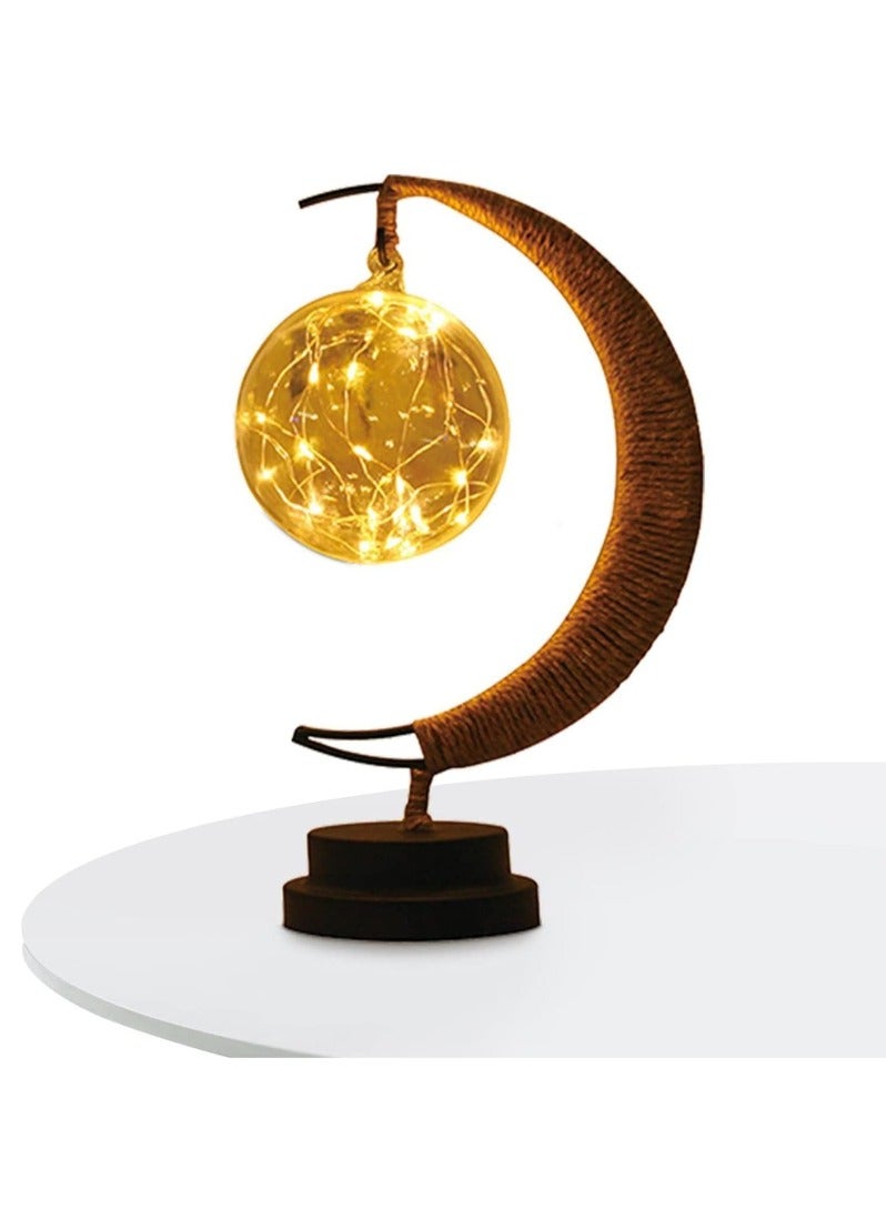 Bdot Hanging Moon Lamp,LED Night Light Decorative | Wrought Iron Night Light Lamp, Hanging Moon Lamp Magic Crescent Night Light - Image 2