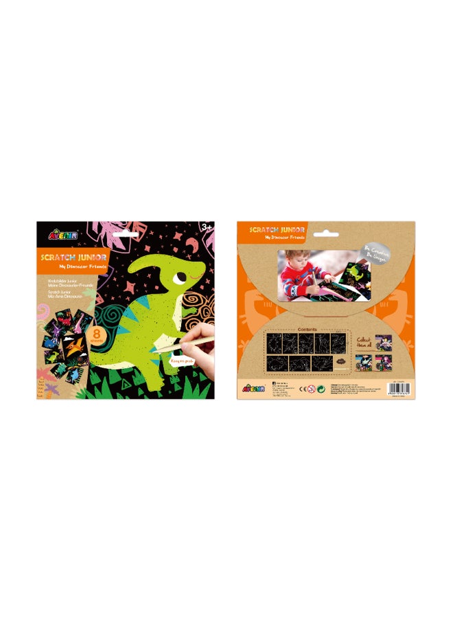 Avenir Scratch Junior My Dinosaur Friends Multicolour | Scratch the paper sheets to create colorful designs | Ages 3+ - Image 3