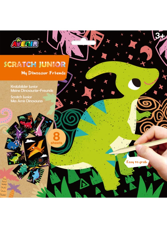 Avenir Scratch Junior My Dinosaur Friends Multicolour | Scratch the paper sheets to create colorful designs | Ages 3+ - Image 1