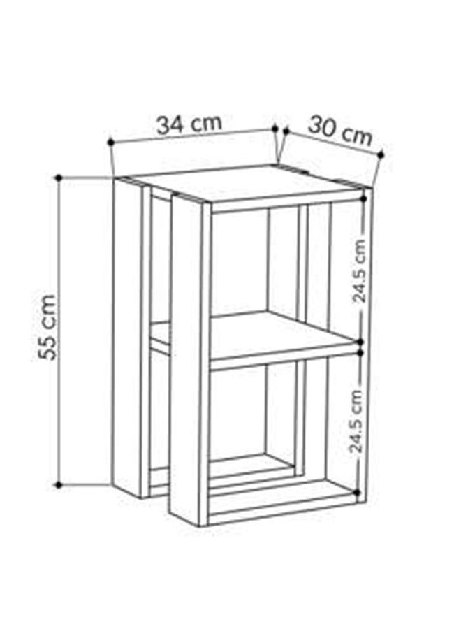 موراه هوم Modern Nightstand Bedside Table | Multifunctional Side Table For Bedroom Living Room| 2Tier Table For Small Spaces With Storage| 30X34X55Cm (Brown) - Image 2