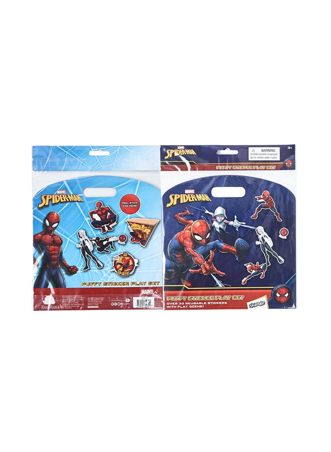 MARVEL مجموعة ملصقات مارفل سبايدر مان المنتفخة | 30 ملصق قابل لإعادة الاستخدام | قشر، ألصق والمزيد | العمر 3 سنوات فما فوق - Image 4