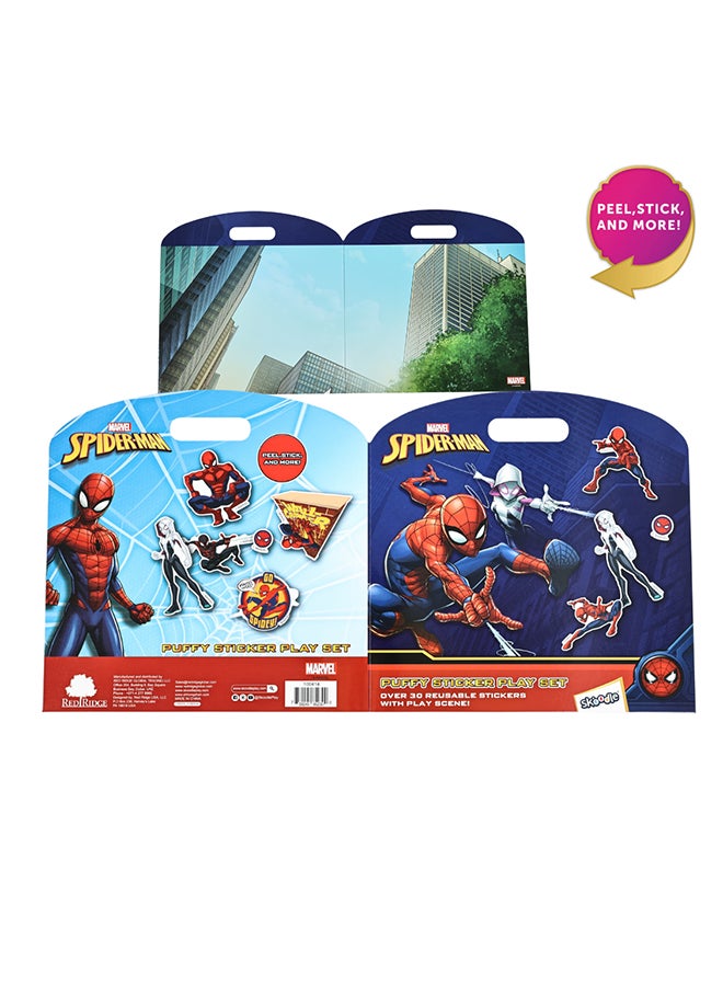 MARVEL مجموعة ملصقات مارفل سبايدر مان المنتفخة | 30 ملصق قابل لإعادة الاستخدام | قشر، ألصق والمزيد | العمر 3 سنوات فما فوق - Image 2