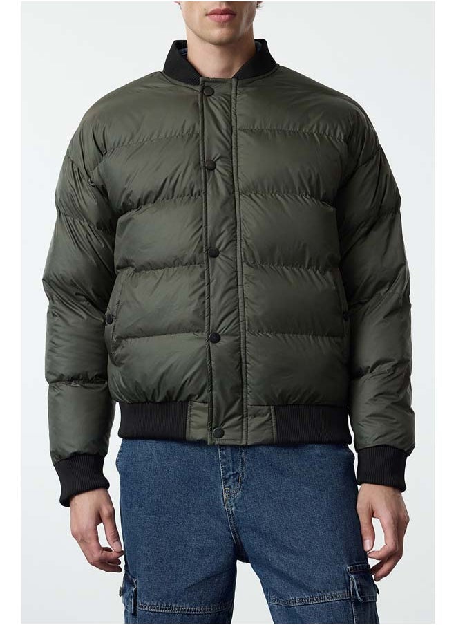 trendyol Khaki Regular Fit Rubber Detailed Winter Coat TMNAW25MO00016  - Image 4