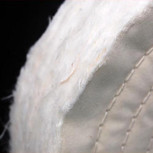JUNLIXN 2 Pcs Extra Thick 8 Inch Cotton Buffing Wheel, 70 Ply Cloth 5/8 Inch Arbor Hole Abrasive Polishing Wheel for Bench Grinder(White) - Image 5