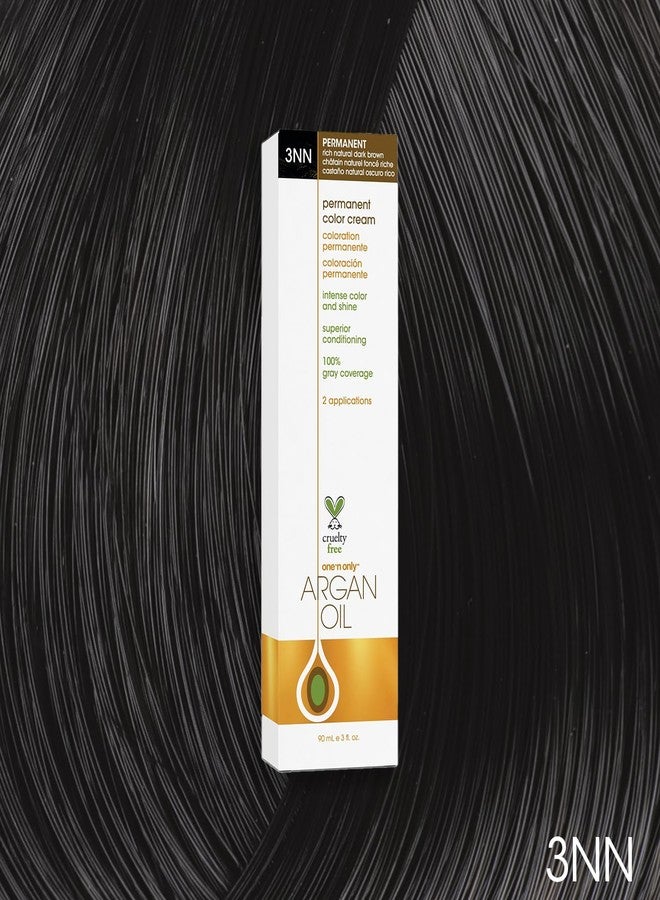 One N Only One N' Only Permanent Hair Color - Permanent Hair Dye Made with Argan Oil - Delivers Rich, Accurate Tones with Gray Coverage - Improves Moisture & Elasticity - 3NN Rich Natural Dark Brown (3 oz) - Image 2
