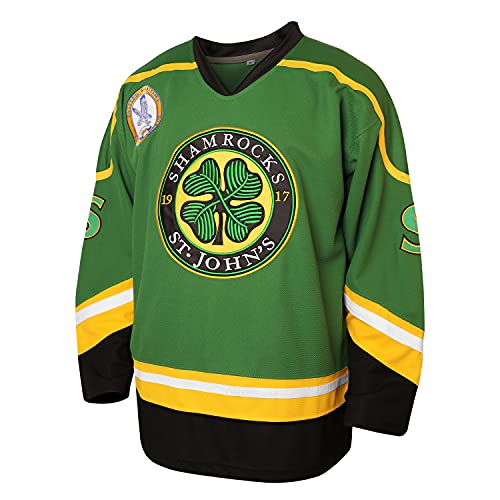 MESOSPERO 3 Ross The BOSS Rhea Hockey Jersey for Men,ST John's Shamrocks Stitched with EMHL Patch White Green Black (3 Green，X-Large) - Image 2