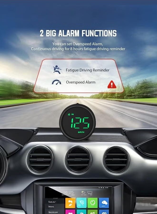 Generic Car Heads Up Display with Fatigue Driving Reminder and Compass，Universal Car HUD Head Up Display Speedometer with Speed, Overspeed Warning, Mileage Measurement for All Vehicle  - Image 5