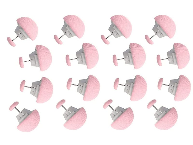 SHFTI - Mushroom Quilt Fixing Clips - Duvet Cover Holder with Buttons - Non-Slip Blanket Pins - Durable Cotton Design - Easy Install & Remove - for Quilts, Sheets, Curtains, Towels, 16 Pack (Pink) - Image 1